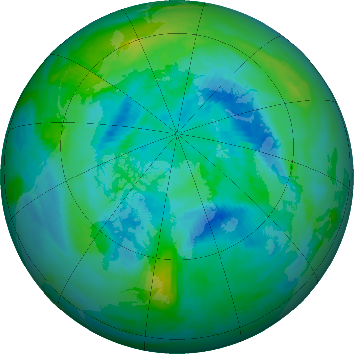 Arctic ozone map for 28 September 1989